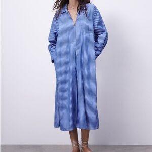 ISO Zara striped poplin dress L or XL
